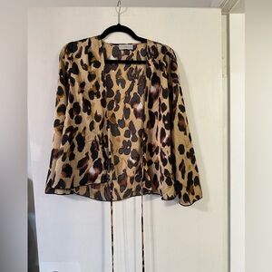 Leopard Print Tie Cardigan